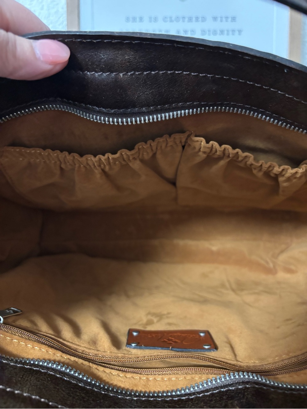 Patricia Nash Brown and Turquoise Tooled Floral Tote - Picture 7 of 10